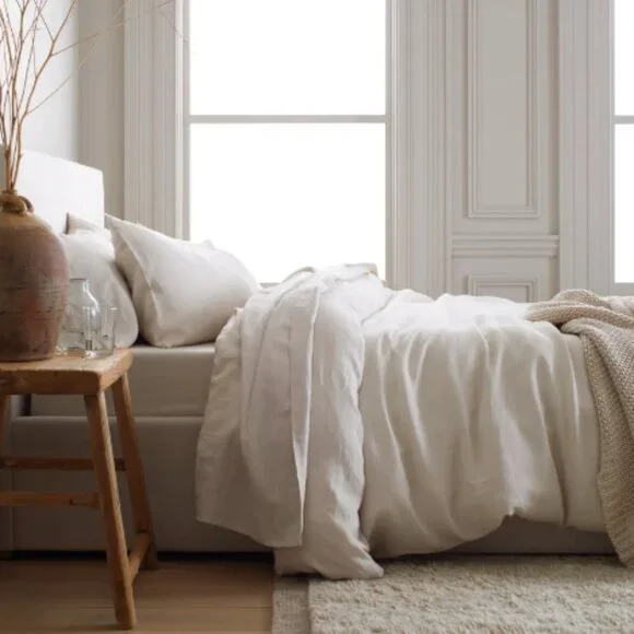 NWT Quince European Linen Duvet Cover - Sand - Picture 3 of 4